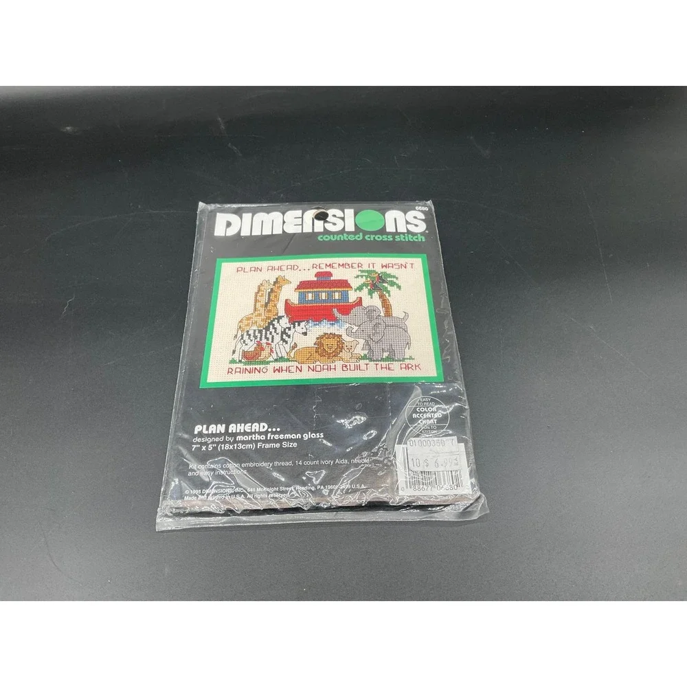 Dimensions Plan Ahead Cross Stitch Kit Noah Ark Animals With Funny Quote‎